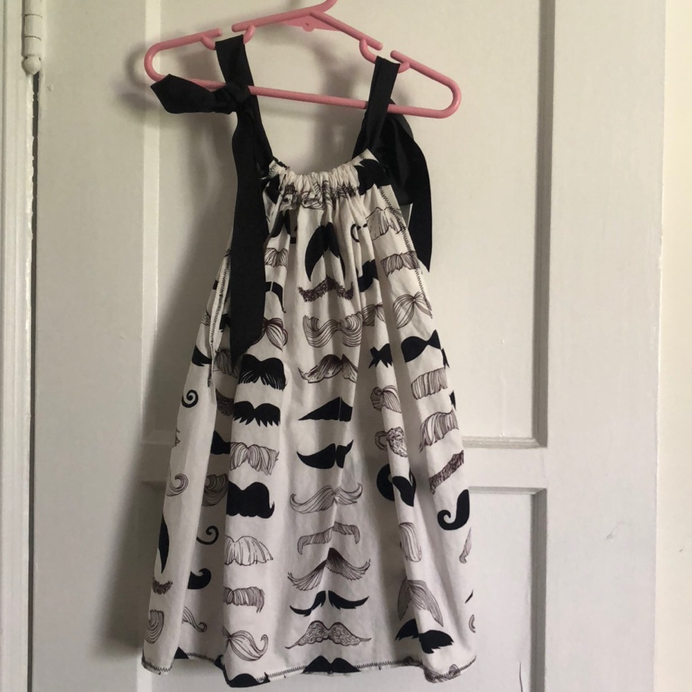 USED Little Girls mustache Dress
